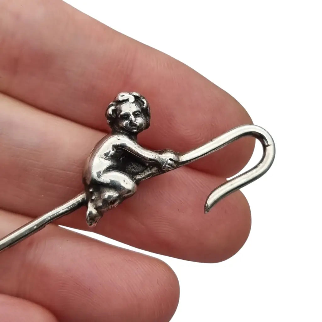 Juego de 6 tenedores antiguos para tapas estilo victoriano con querubines