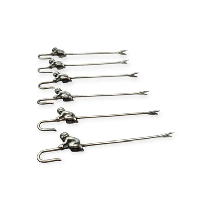 Juego de 6 tenedores antiguos para tapas estilo victoriano con querubines