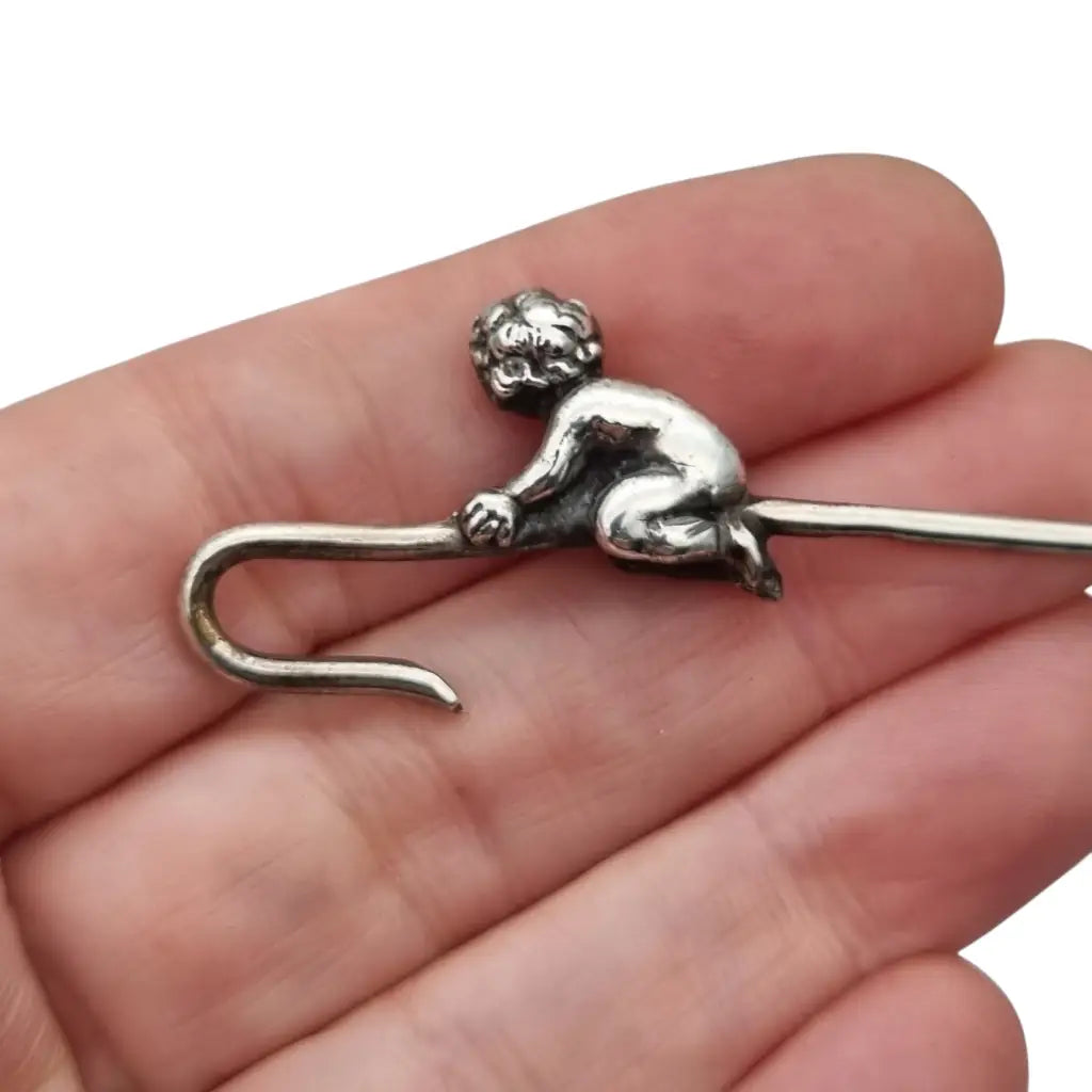 Juego de 6 tenedores antiguos para tapas estilo victoriano con querubines