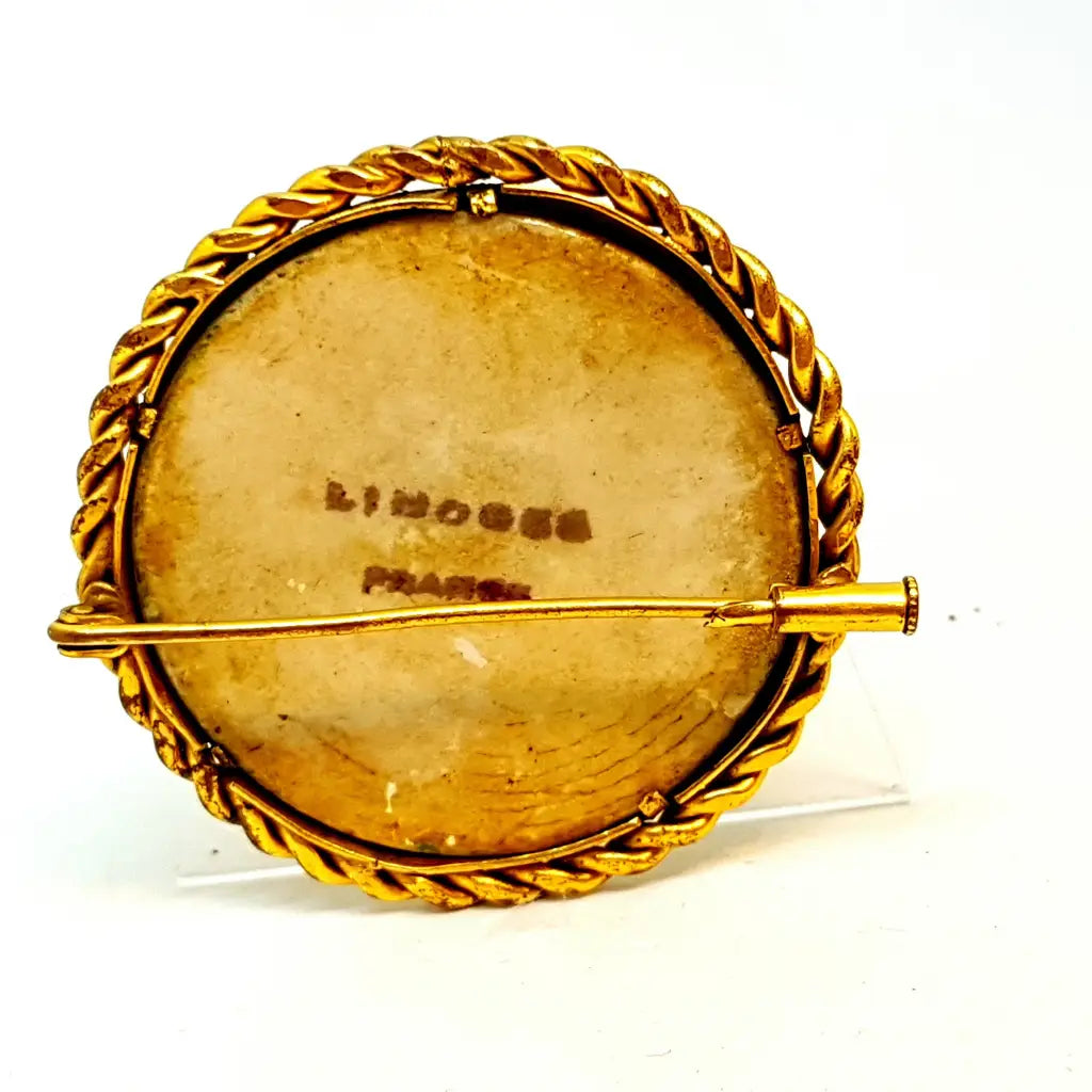 Broche vintage broche de Limoges francés porcelana Limoges.