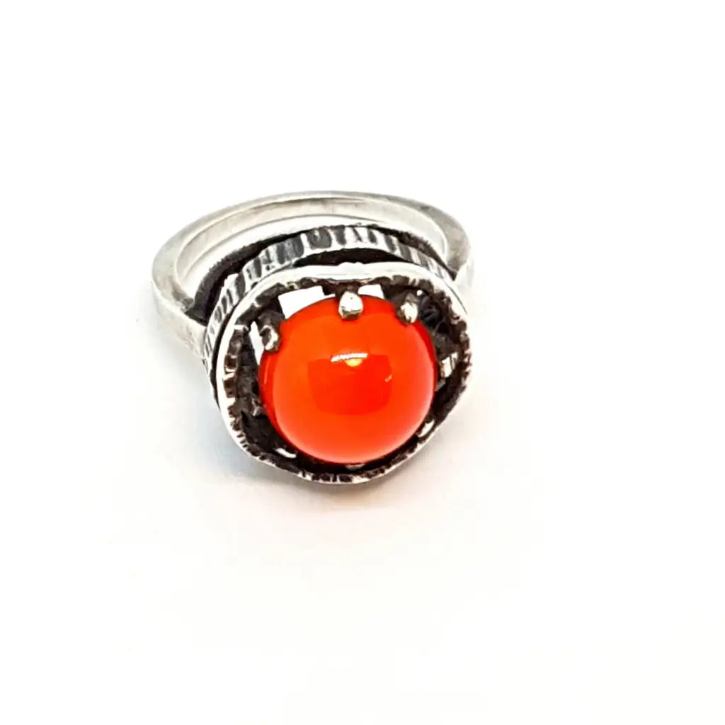 Anillo de plata boho para mujer anillo piedra roja regalos mamá