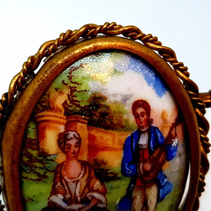 Broche Vintage/Broche de Limoges/Broche Francés. porcelana Limoges.