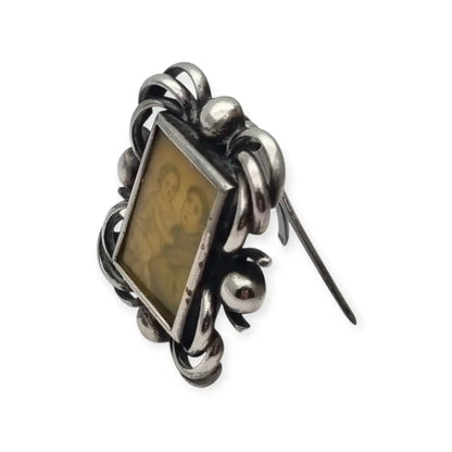 Marco de viaje en plata con imagen San Antonio Padua y Niño Jesús