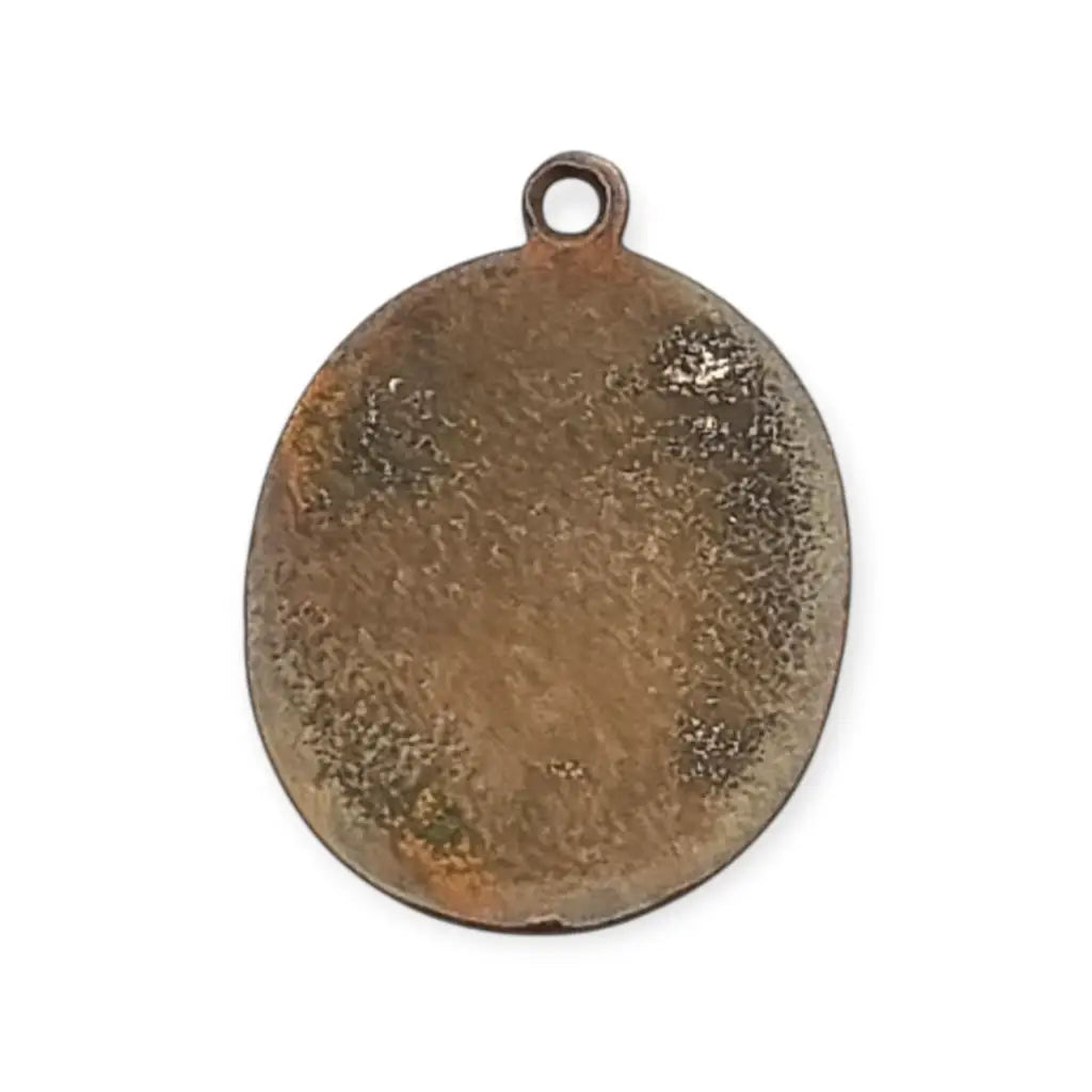 Medalla religiosa antigua Cristo Pantocrátor esmalte policromado circa 1930.