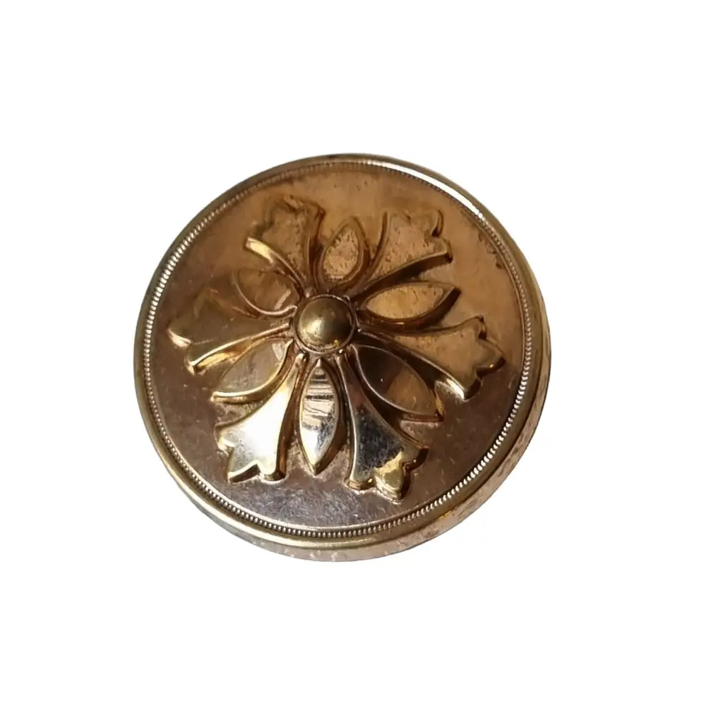 Broche redondo vintage francés victoriano para mujer botón de oro pin delicado