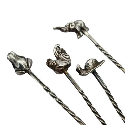 Palillos Silver Animal Topper Vajilla de Plata Ley Regalos Coleccionista