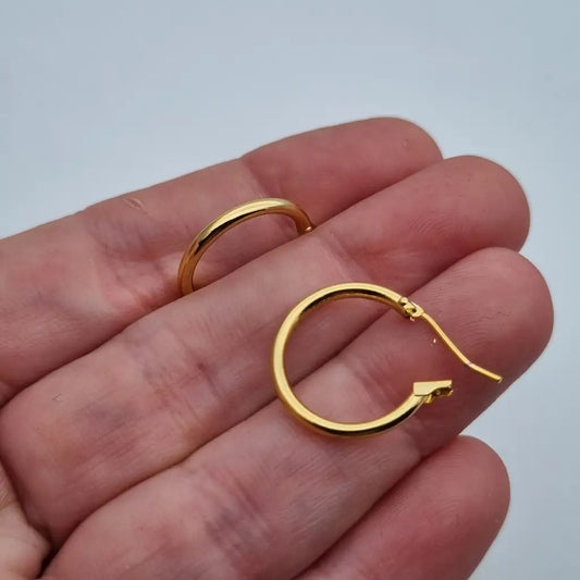 Pendientes de aro pequeños joyas oro NOS para mujer accesorios vintage años