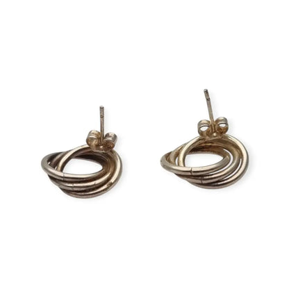 Pendientes aros entrelazados de plata 925 joyeria vintage. LaBizarreSusu