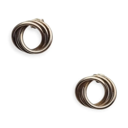 Pendientes aros entrelazados de plata 925 joyeria vintage. LaBizarreSusu