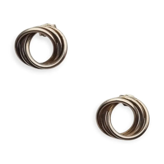 Pendientes aros entrelazados de plata 925 joyeria vintage. LaBizarreSusu