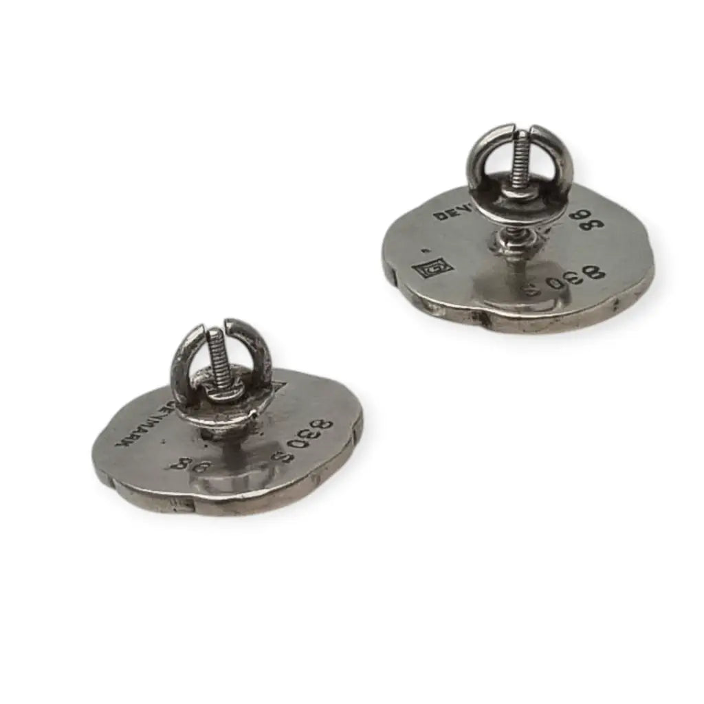 Pendientes Georg Jensen diseño #36 plata 830S y coral Dinamarca (1933-1944).