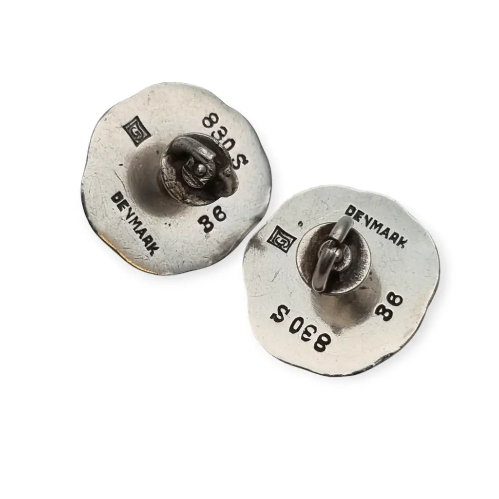 Pendientes Georg Jensen diseño #36 plata 830S y coral Dinamarca (1933-1944).