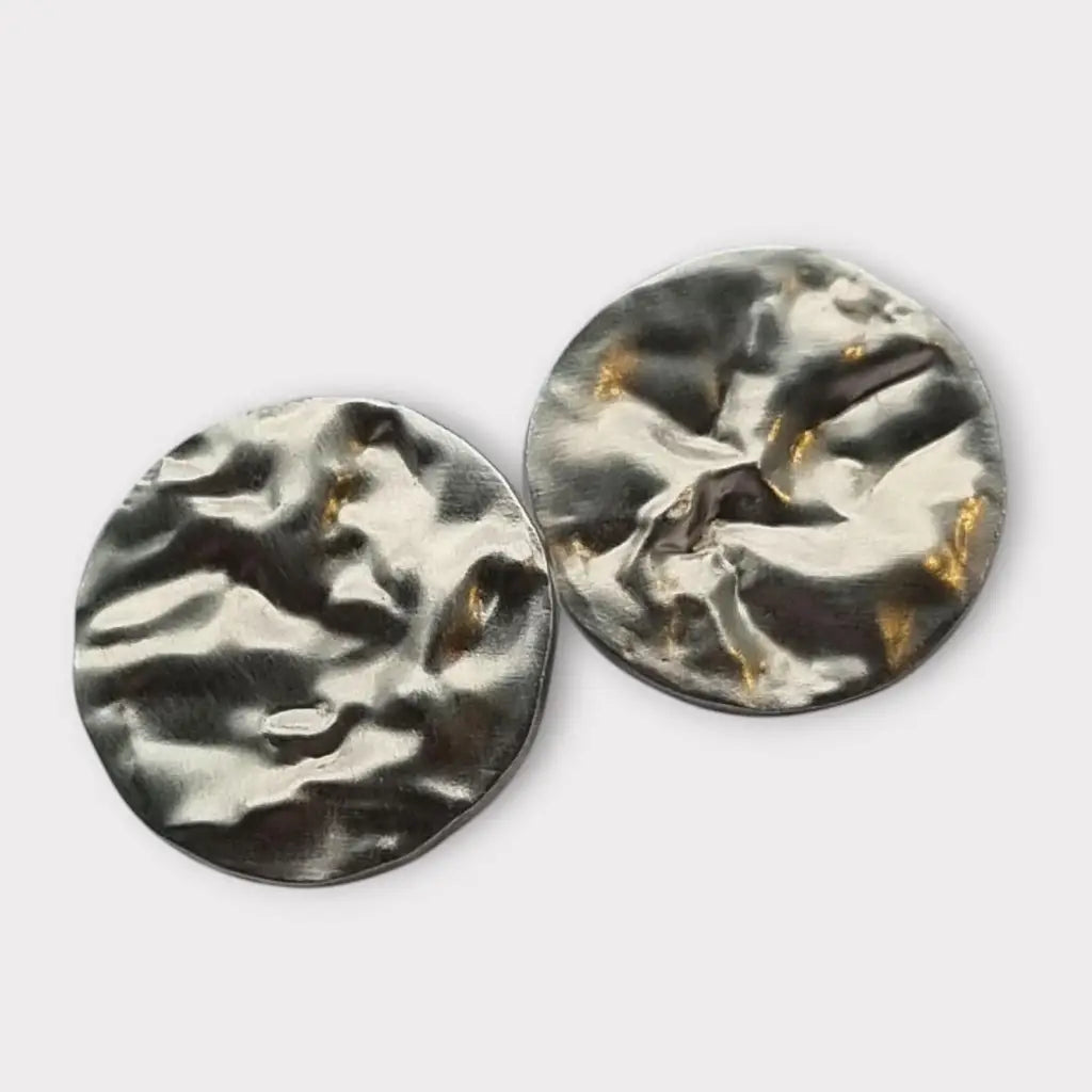 Pendientes de Plata Vintage Joyería J. Roca Textura Martillada Años 90 2000