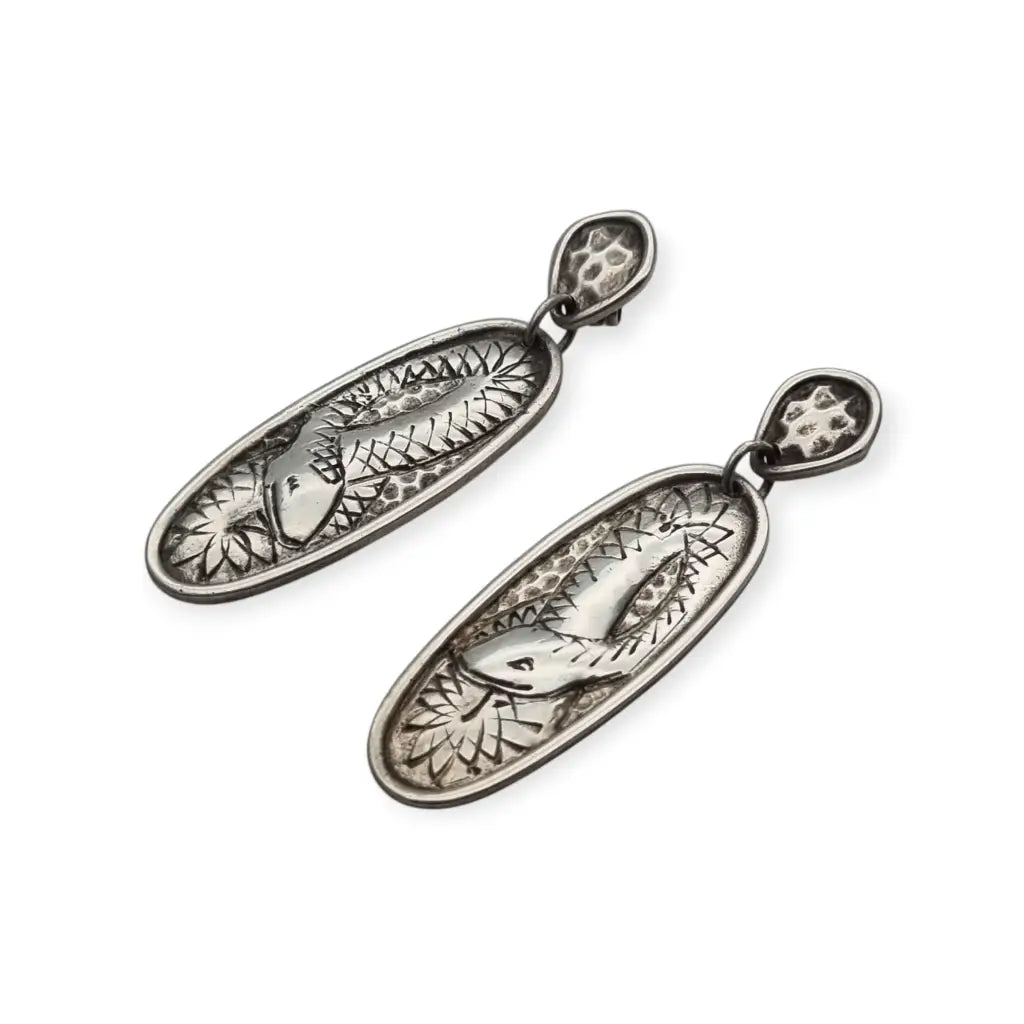 Pendientes retro boho colgantes de serpientes en plata estilo vintage