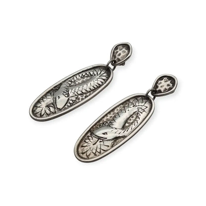 Pendientes retro boho colgantes de serpientes en plata estilo vintage