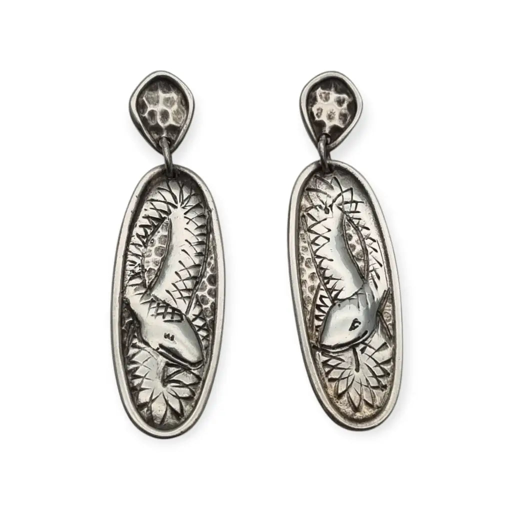 Pendientes retro boho colgantes de serpientes en plata estilo vintage