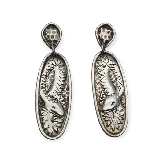 Pendientes retro boho colgantes de serpientes en plata estilo vintage