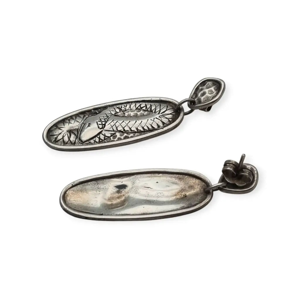 Pendientes retro boho colgantes de serpientes en plata estilo vintage