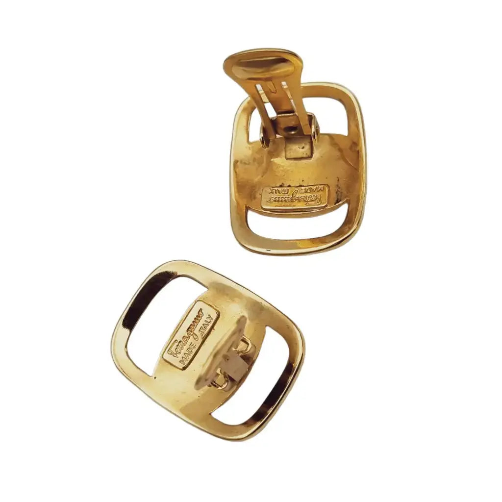 Pendientes Salvatore Ferragamo Vera Gold Auténtico Mujer