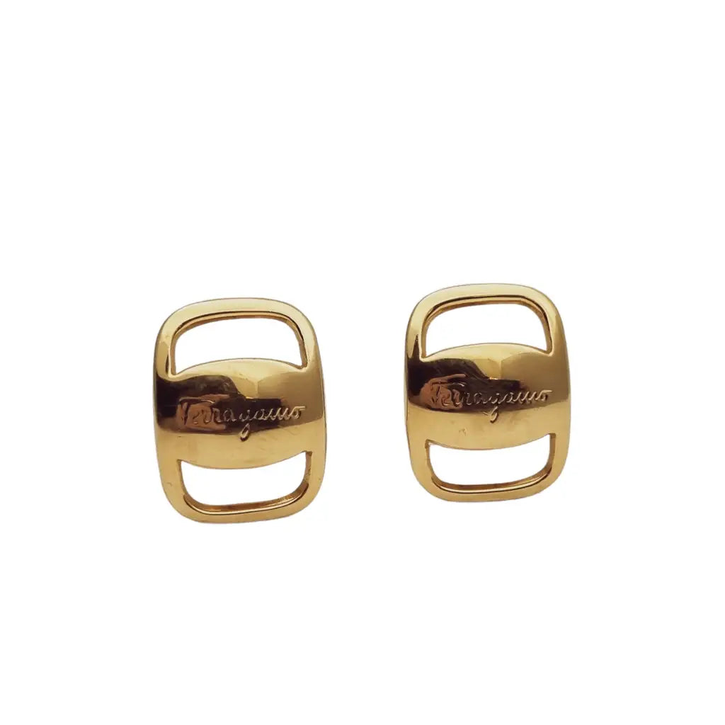 Pendientes Salvatore Ferragamo Vera Gold Auténtico Mujer