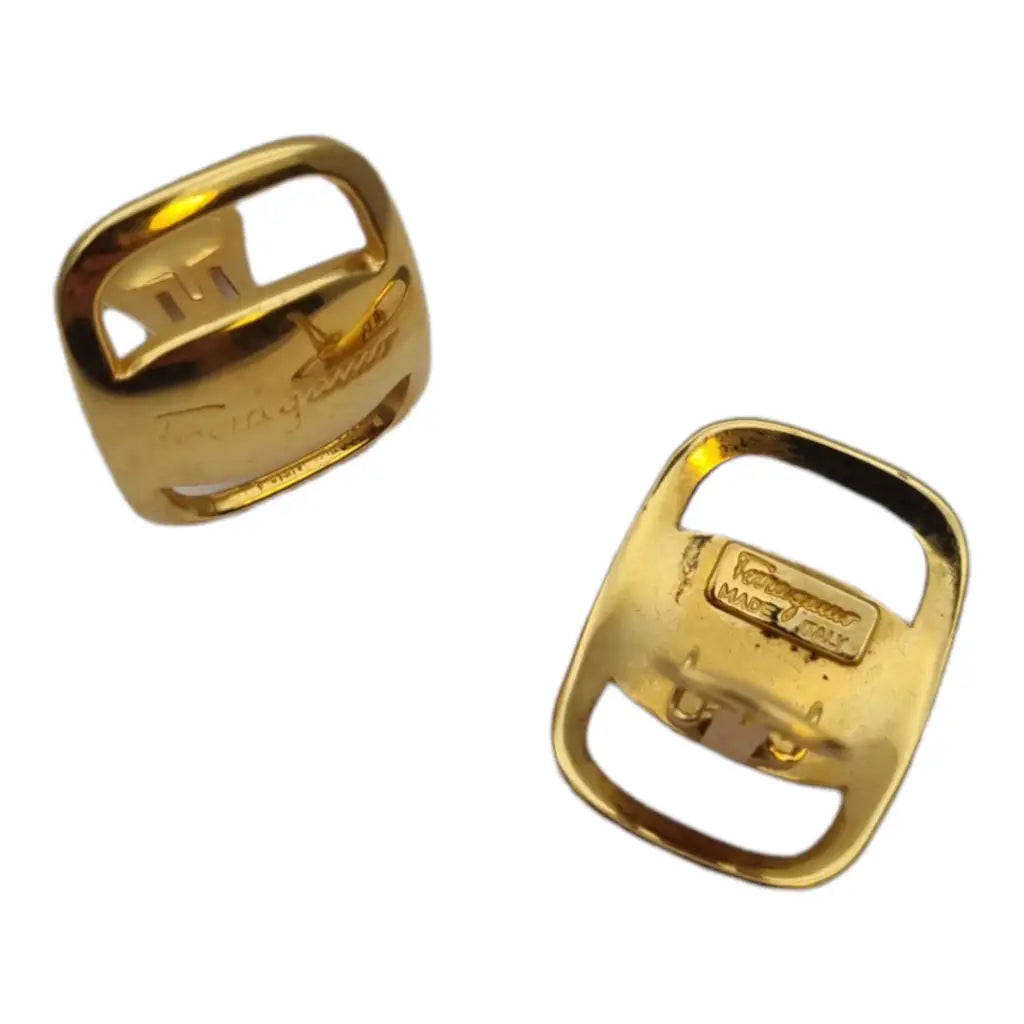 Pendientes Salvatore Ferragamo Vera Gold Auténtico Mujer