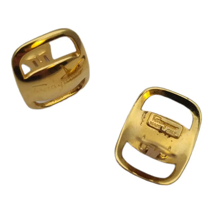 Pendientes Salvatore Ferragamo Vera Gold Auténtico Mujer