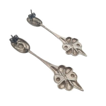 Pendientes vintage de diseño plata para mujer estilo modernista.