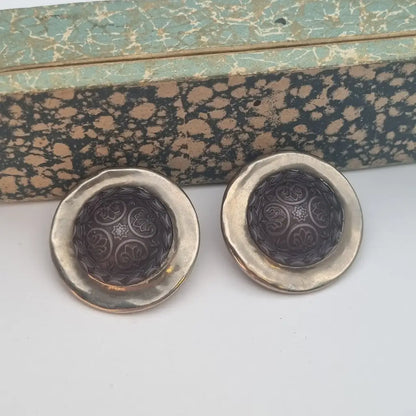 Pendientes vintage NOS pendientes grandes redondos Italia