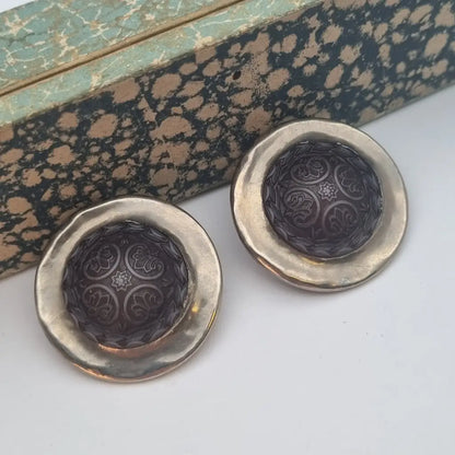 Pendientes vintage NOS pendientes grandes redondos Italia