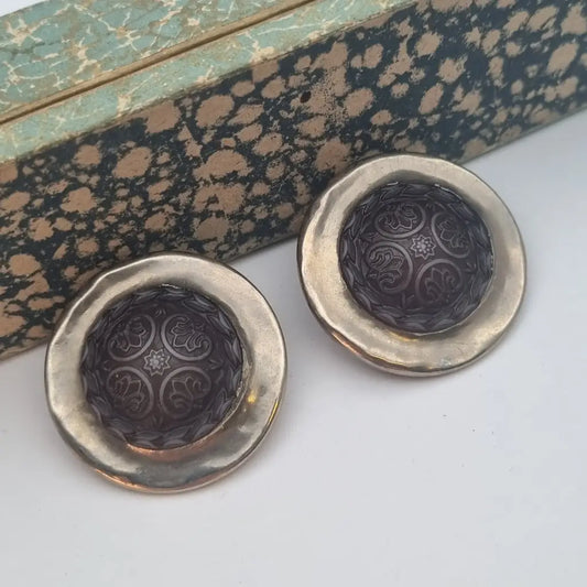 Pendientes vintage NOS pendientes grandes redondos Italia