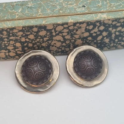 Pendientes vintage NOS pendientes grandes redondos Italia