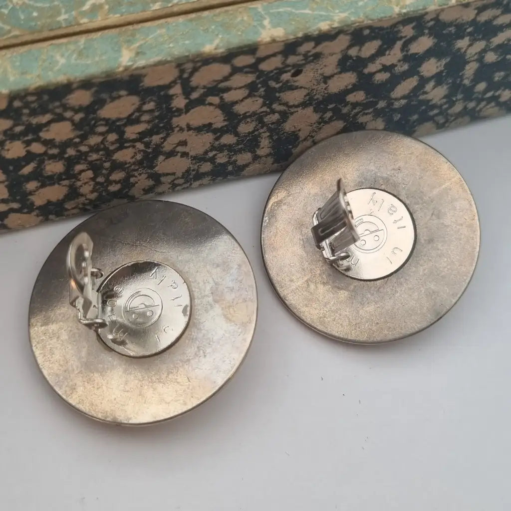 Pendientes vintage NOS pendientes grandes redondos Italia
