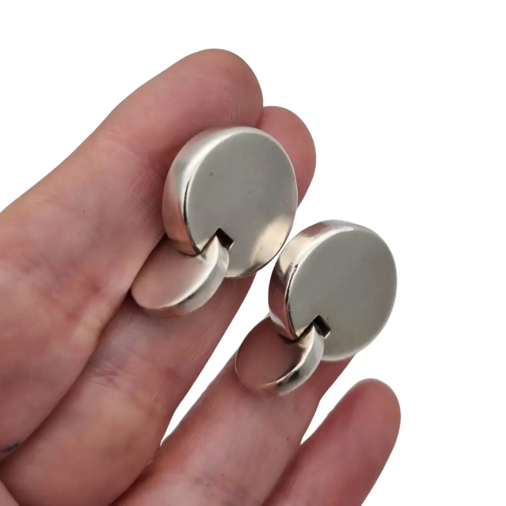 Pendientes vintage de la marca bayanihan en plata 925 con eslabón articulado.