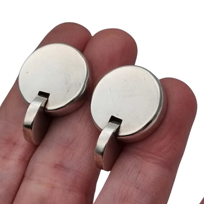 Pendientes vintage de la marca bayanihan en plata 925 con eslabón articulado.