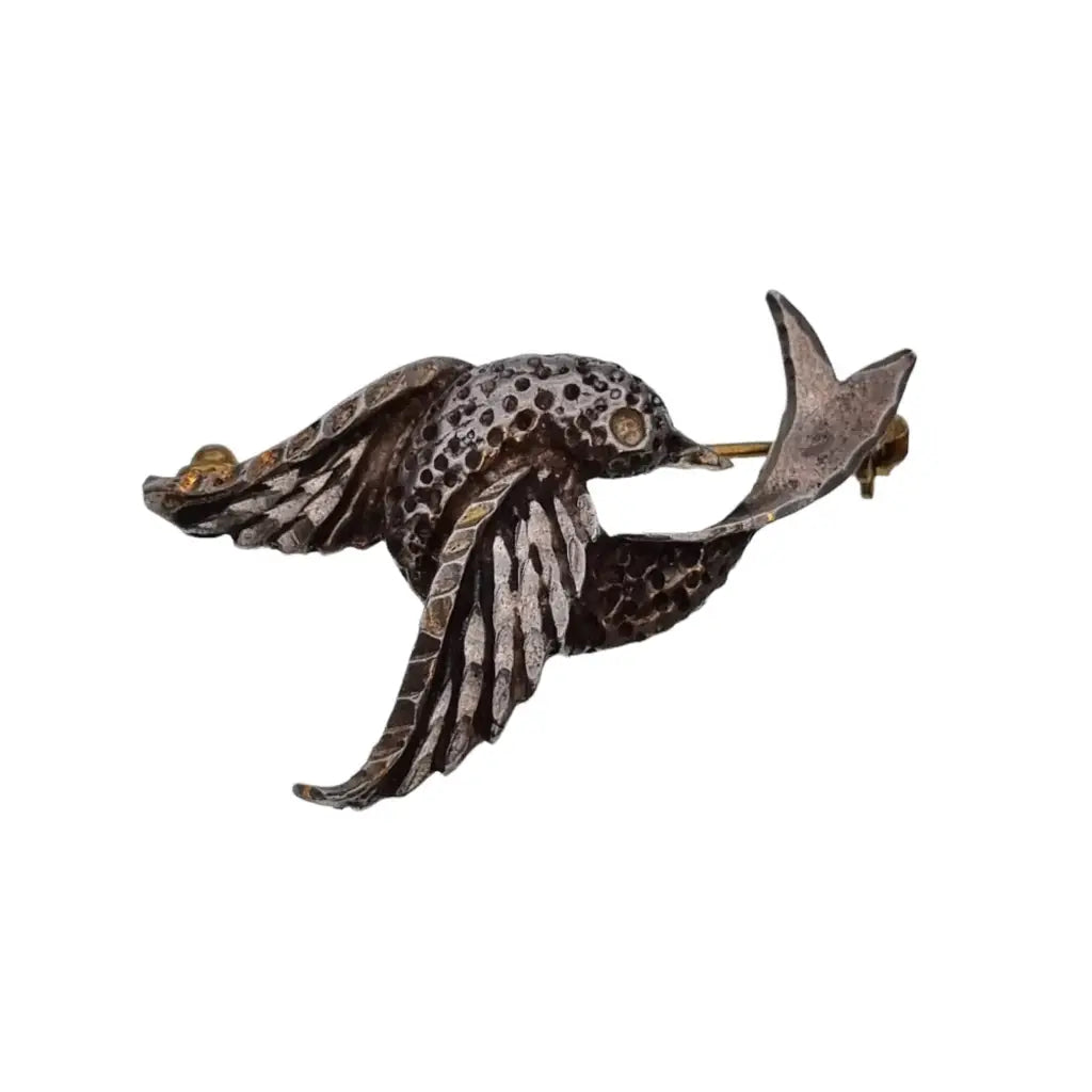Broche de plata pájaro pasador broche regalo amante