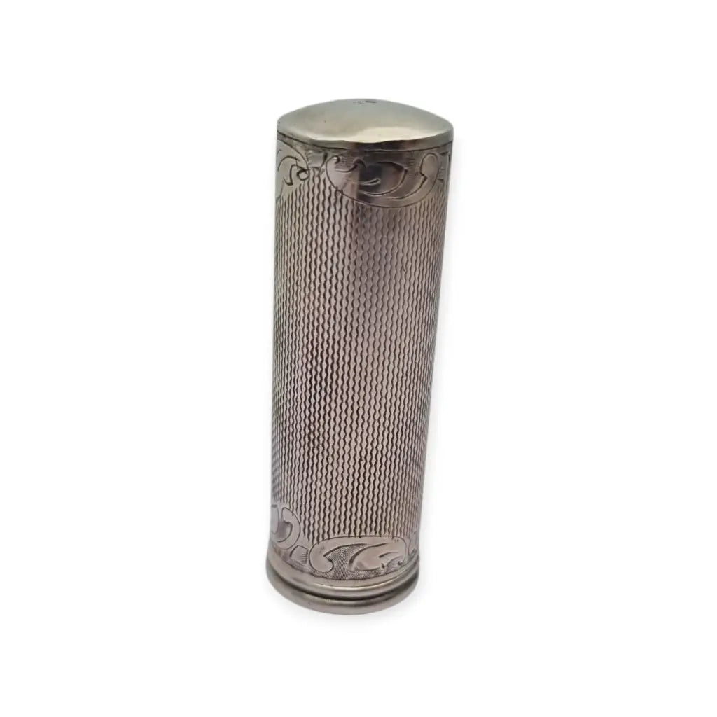 Pintalabios antiguo en plata 925 grabada estilo Art Nouveau floral tubo