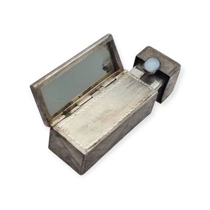 Pintalabios italiano en plata 800 con piedra azul claro diseño grabado Circa