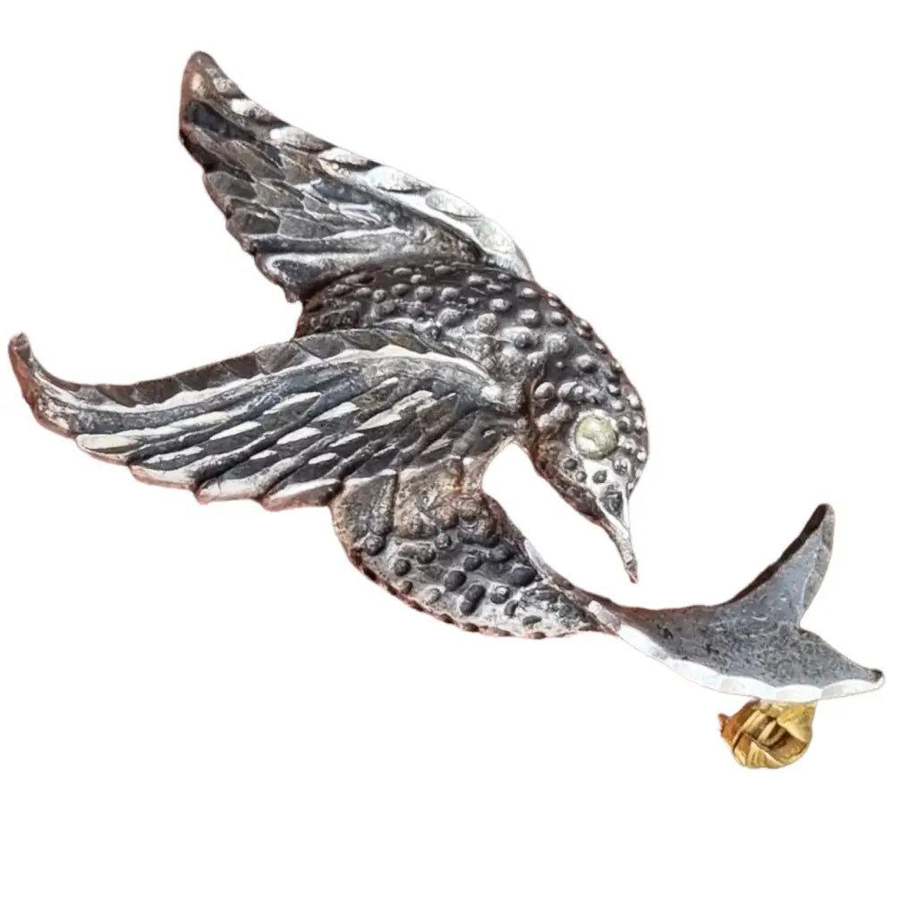 Broche de plata pájaro pasador broche regalo amante