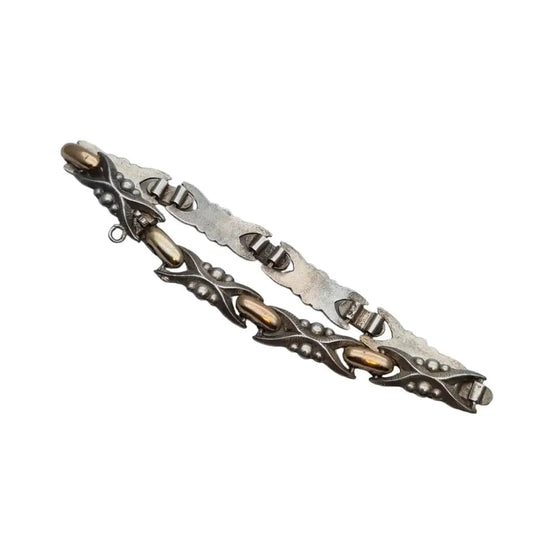 Pulsera art deco vintage para mujer Plata de Ley 925 Vistas doradas regalos
