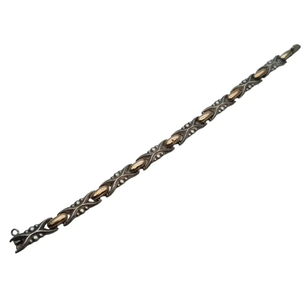 Pulsera art deco vintage para mujer Plata de Ley 925 Vistas doradas regalos