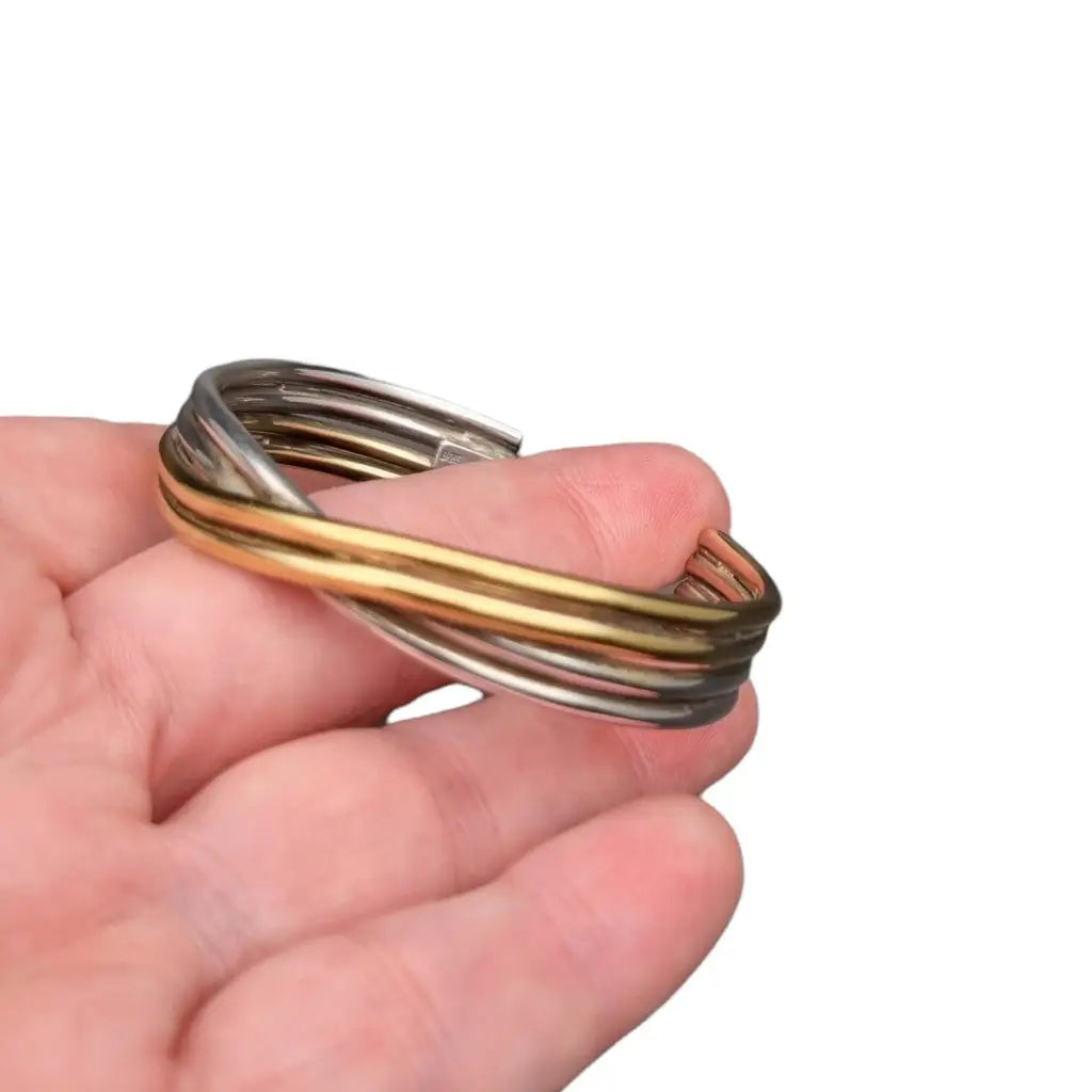 Pulsera puig doria de ley Plata modernista oro Joyas