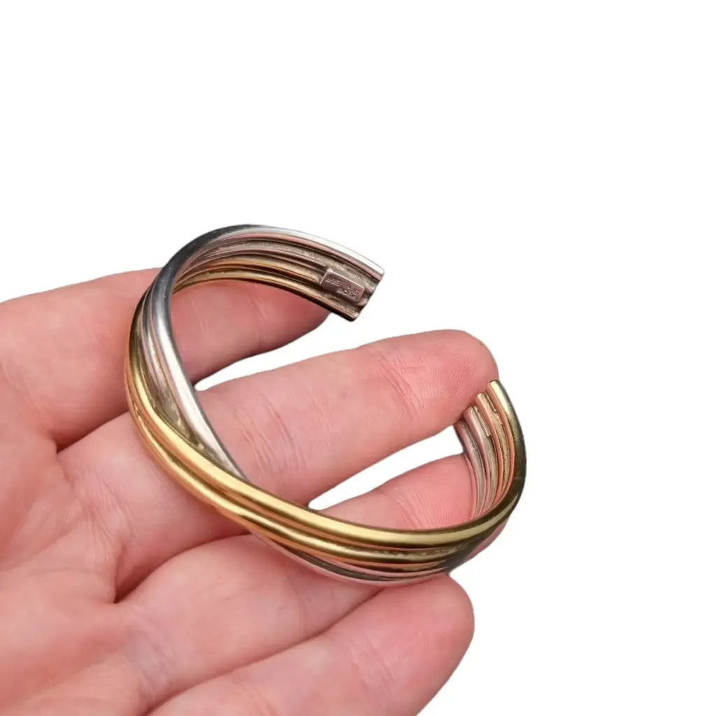 Pulsera puig doria de ley Plata modernista oro Joyas