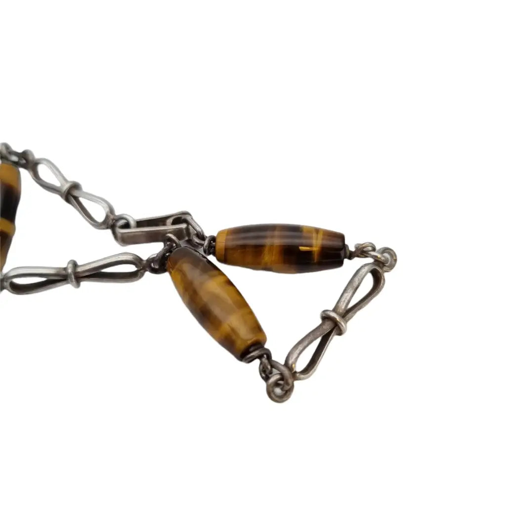 Pulsera ojo de tigre para mujer pulsera vintage plata regalos