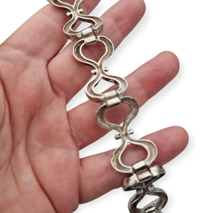 Pulsera vintage de plata 925 con sello estrella y diseño eslabones
