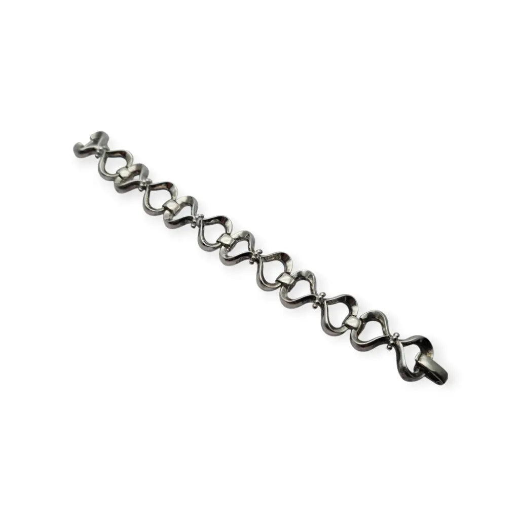 Pulsera vintage de plata 925 con sello estrella y diseño eslabones