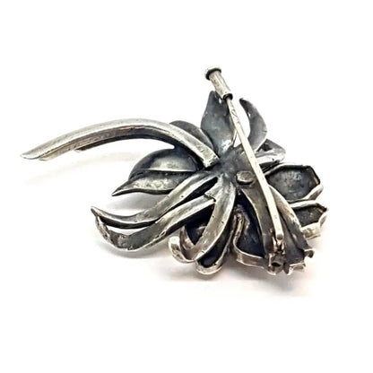 Ramo de flores Broche plata Circa 1960. original Joyería antigua