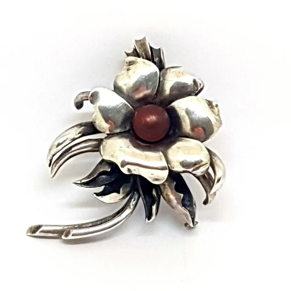 Ramo de flores Broche plata Circa 1960. original Joyería antigua