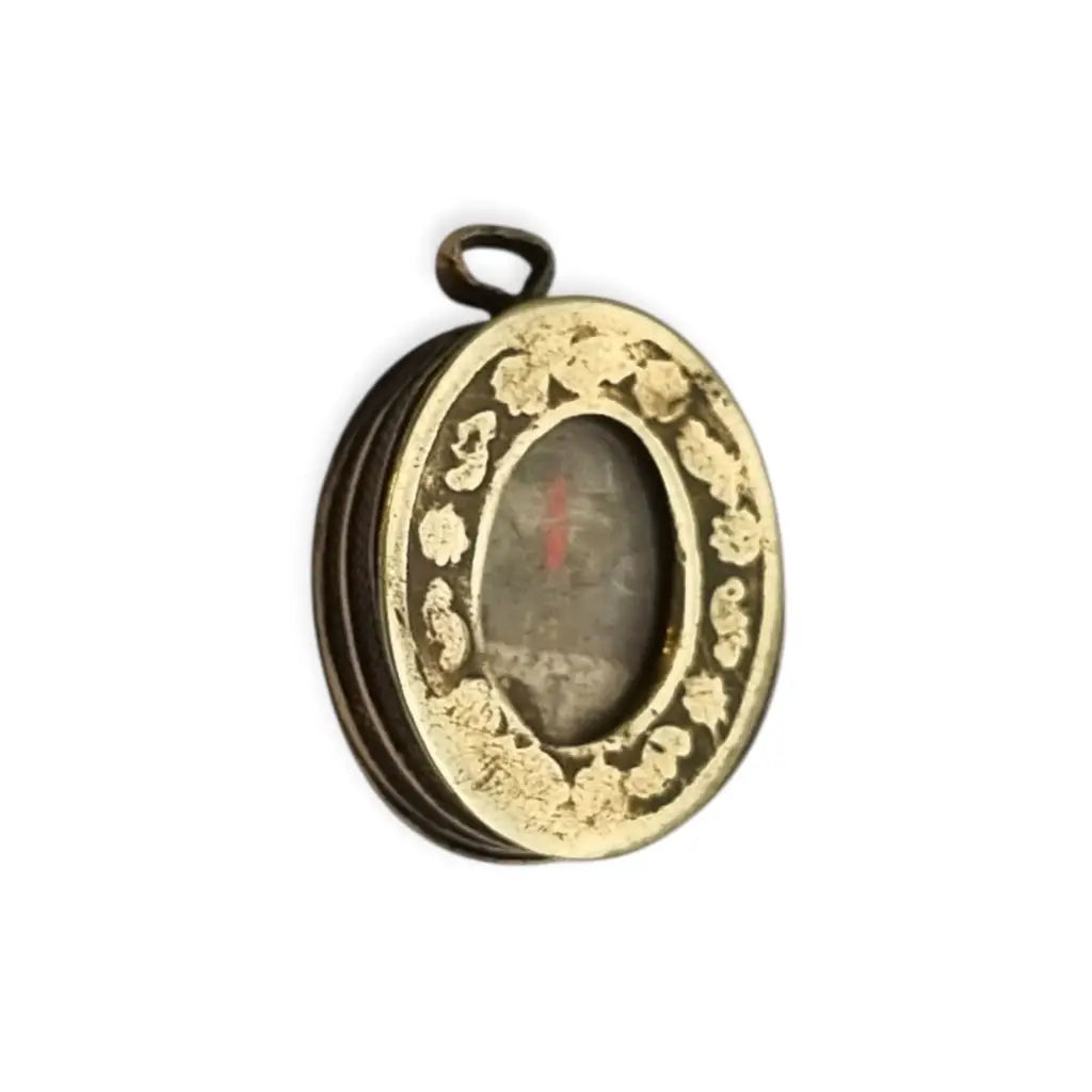 Relicario antiguo con imagen de la Virgen reliquia colgante devocional