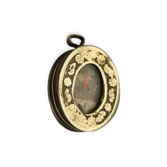 Relicario antiguo con imagen de la Virgen reliquia colgante devocional