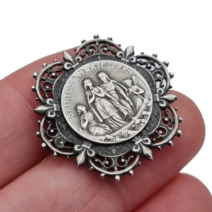 Broche de la Virgen María joyería religiosa francesa regalos para mujeres